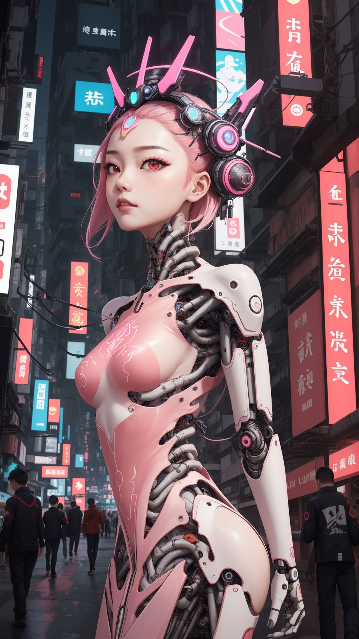 Translucent skin mechanical girl image by marusame