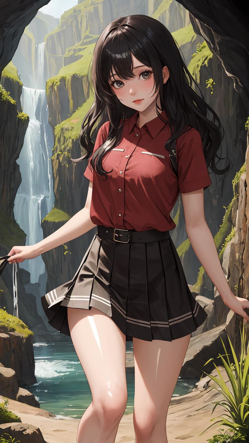 anime girl with side fringe