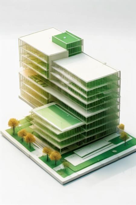 <lora:Mr_Mc_Colouri_AR_V1:0.8>,MC_AR,Building,model_building,Green,glass,