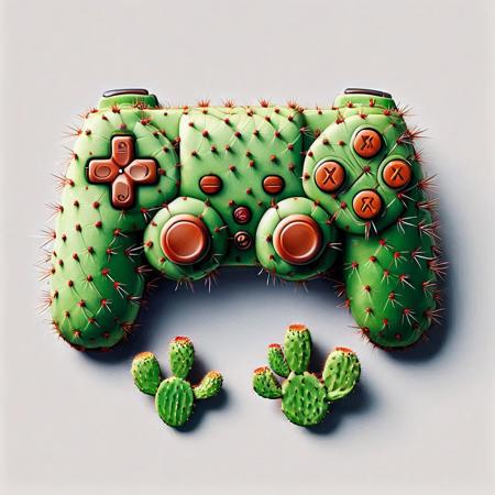 Video game controller with cactus buttons