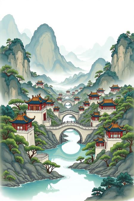 DJ_Chinese-Style Architectural Landscape_Scene Creative Generation v1.0