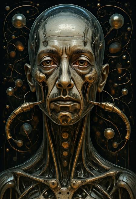 A strange surreal futuristic cyberpunk extremely realistic drawn by Dali with the theme "Melody of Death".