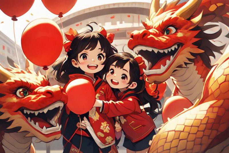 Box series - New Year! (Dragon Year children's illustration)<盒子系列——过年喽!(龙年儿童插画)> image by thomaslinxin763