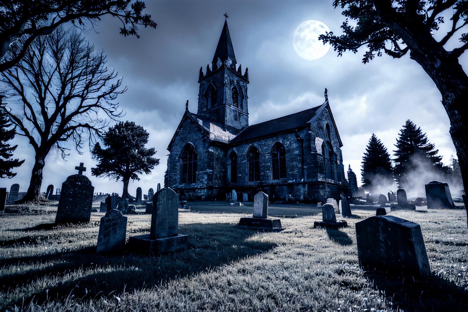 Edob Church Cemetery Creepy Night image by edobgames