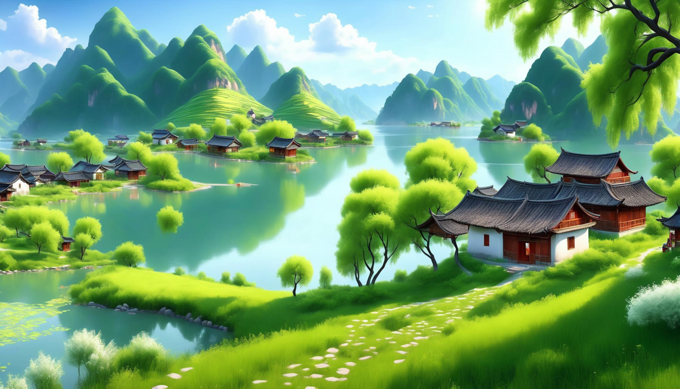 Ancient Chinese Scenery Background XL image by ronhong