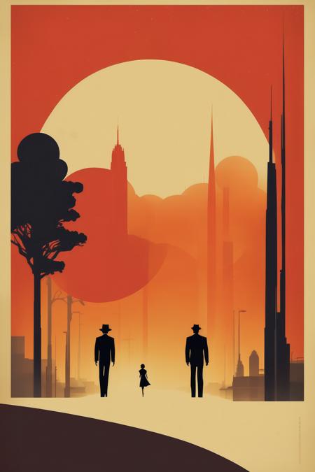 <lora:Olly Moss Style:1>Olly Moss Style - A retro-inspired poster design for a classic movie that captures the essence of the film's era and style. minimalist style.