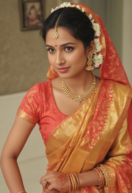 Kerala young bride in traditional saree, sex on weeding day