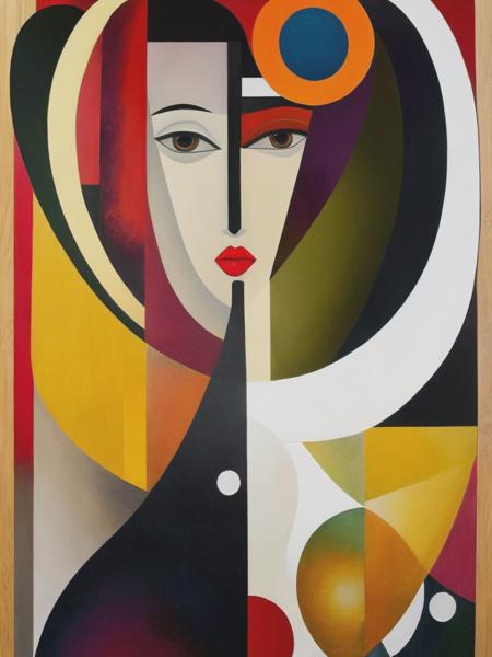 <lyco:NataliaGoncharova:1.0> abstract funky feminist in the style of Christian Schad