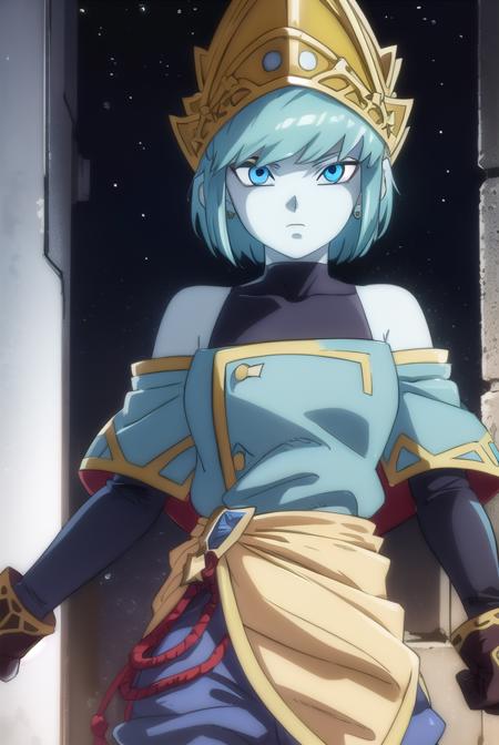 aeos formone, short hair, gloves, long sleeves, hat, bare shoulders, blue hair, pants, white gloves, off shoulder, colored skin, turtleneck, crown, covered collarbone, aeos formtwo, long hair, gloves, jewelry, blue hair, earrings, pointy ears, pants, aqua hair, (colored skin:1.5), baggy pants, dress, (purple dress:1.5), leotard, (pink leotard:1.5),