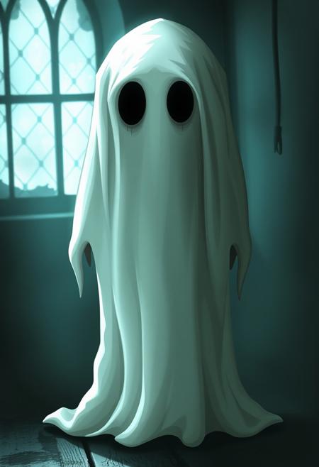 a friendly and gentle ghost with a deep desire to make friends and connect with the living. Despite their ethereal nature, they possess a kind heart and a longing for companionship. They live in an old, possibly haunted place, but rather than being scary, they are endearing and misunderstood.