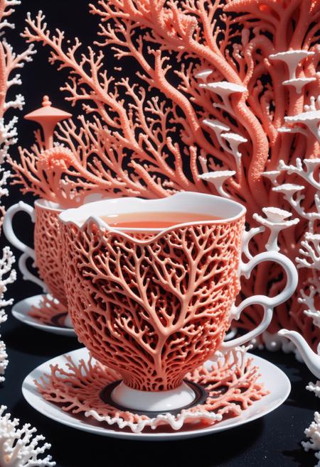 (cinema art stylized by Sergei Eisenstein:0.8) and (Federico Fellini:0.7) , cinema art, dramatic Technical illustration, insane details, selfie of a (coral style,score_9, score_8_up, score_7_up, score_6_up, a close-up of a pair of tea cups made of coralbugxl, featuring stylish cup design, exquisite and imaginative poster art, coralbugxl decoration, designed by victorine foot, coralbug xl, alice's adventures in wonderland theme, coralbugixl, highly detailed fantasy art, exquisite digital illustrations, detail rich digital art, highly detailed digital painting, surrealist digital artworks, 3d epic illustrations:1.3) , pronounced feminine features crowded woods with Lilac, Bathed in shadows, FOV 90 degrees, Contemporary, Wizardcore, Cold Lighting, 800mm lens, Velvia, DayGlo yellow outlines, Vitrail, Highres, beautiful
