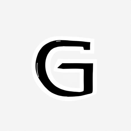 Text "G", black text outline