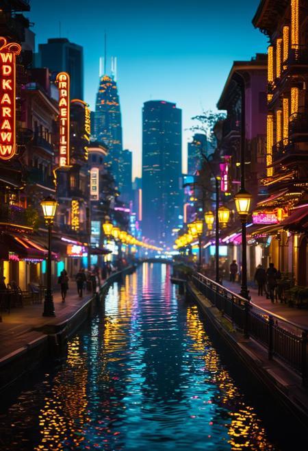Imagine a solitary figure, their silhouette framed against the vibrant cityscape at night. The city lights create a mesmerizing bokeh blur, adding a touch of magic. Use a telephoto lens to compress perspective, emphasizing the sharp silhouette. Capture intricate bokeh details - from soft streetlight glow to reflections on water. A slow shutter blurs water, adding dreaminess. Rely on ambient city light, with warm streetlights and neon signs illuminating the silhouette. Enhance warmth and saturation for a vibrant backdrop. For a stunning 4K wallpaper, boost contrast and clarity, showcasing intricate silhouette details and beautiful bokeh. Evoke mystery and wonder, inviting viewers to wander through enchanting city streets surrounded by glowing lights.