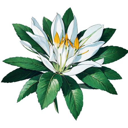 botanical illustration solo white background