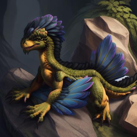 <lora:RockDrake-06:1>, rock drake, feathers, looking at user, wwk-fur:1, cute, digital art, best quality, by secretcave