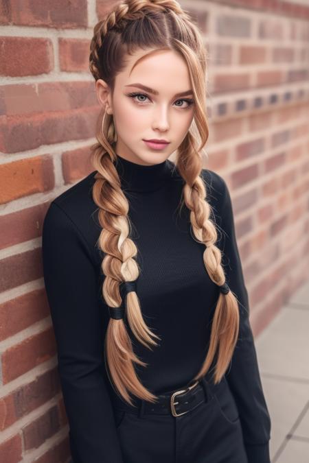 long hair woman with braids