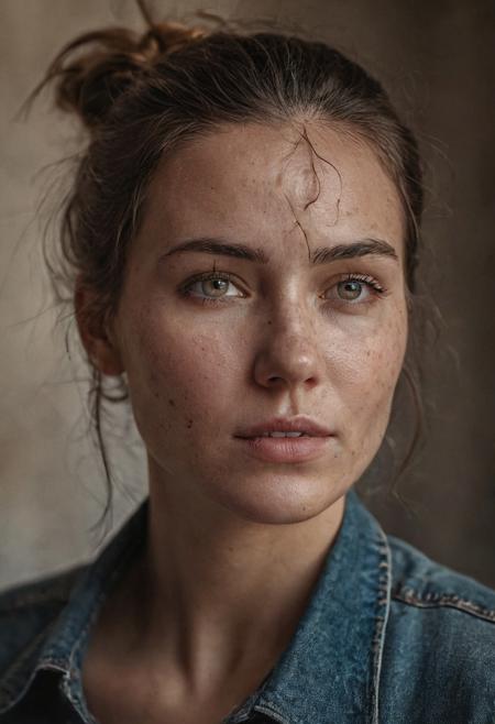 cracked cemented model of a women with emotions The expression on her face should reflect a complex mix of feelings, captured with high detail and artistic flair. Use a Canon EOS R5 with an RF 85mm f/1.2L lens, focusing on the intricate details of the textures and colors, and applying a soft, dreamlike focus to enhance the emotional depth and artistic impact of the portrait.dof.