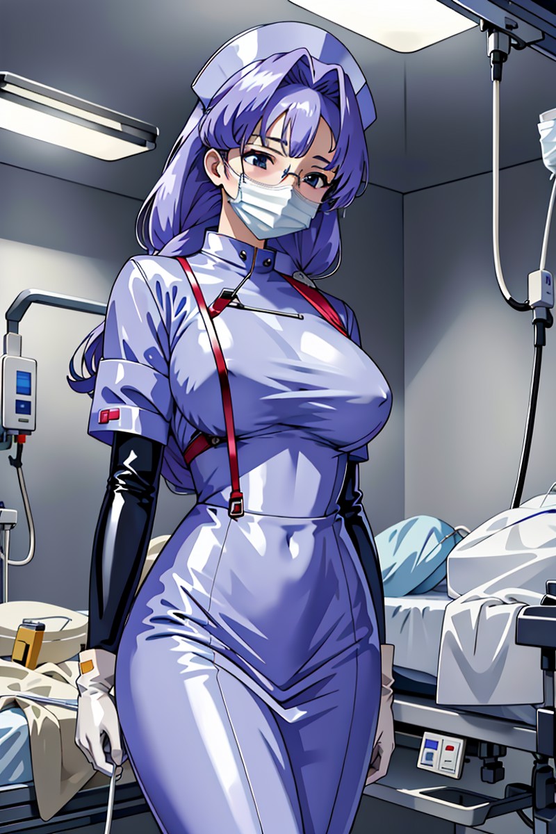 ((masterpiece, best quality,lower_body)), operating table,medical monitors,hospital bed, standing,  <lora:Kaname_Shinohara...