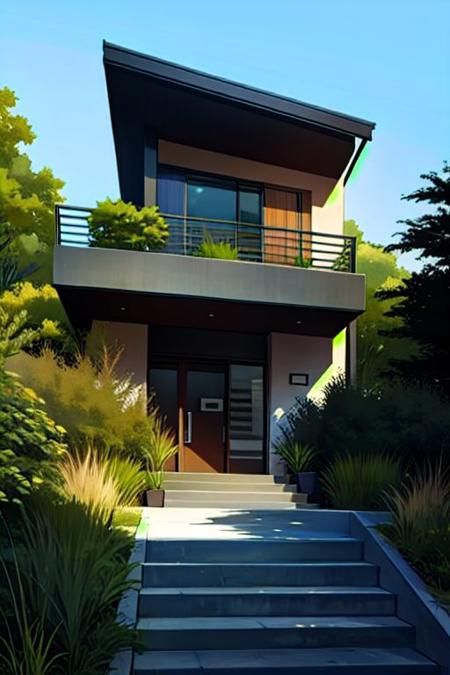 1 modern house architect sketch, grasses,  simple background, <lora:architect_v2:.7> step, (facing camera:1.2), rich vivid detailed background