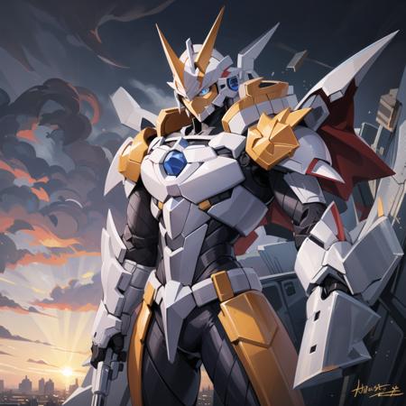  (masterpiece), (best quality), HDR, intricate detail,cityscape, 
1boy, armor, blue eyes, omegamon, <lora:奥米加兽（人形态）v1:1>