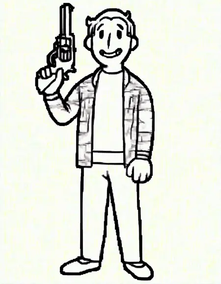 [Black Isle Studios (Interplay Entertainment)] Fallout TRPG Manual Vault Boy Art Style Illustrious