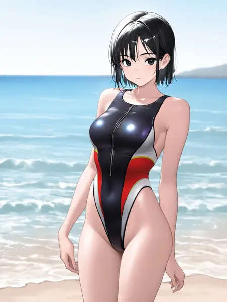 [IL / Pony] Zipper Competition Swimsuit