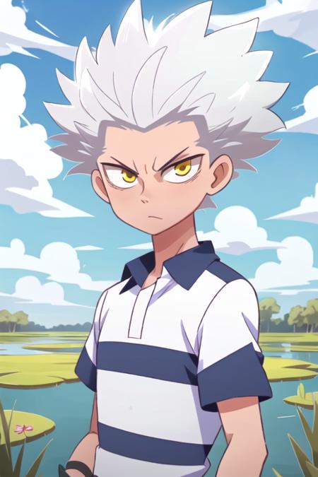 wolf_blood_lad white hair yellow eyes spiked hair