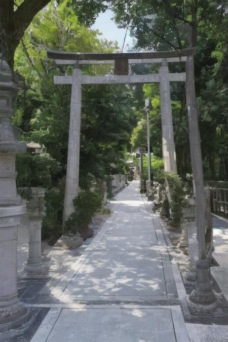 masterpiece, best quality, ultra-detailed, illustration,
jinzya, shrine, tree, scenery, stone lantern, torii, outdoors, statue, real world location, day, pavement, stairs, sunlight, architecture, road, realistic, 
<lora:jinzya_V1:1:XYZ>