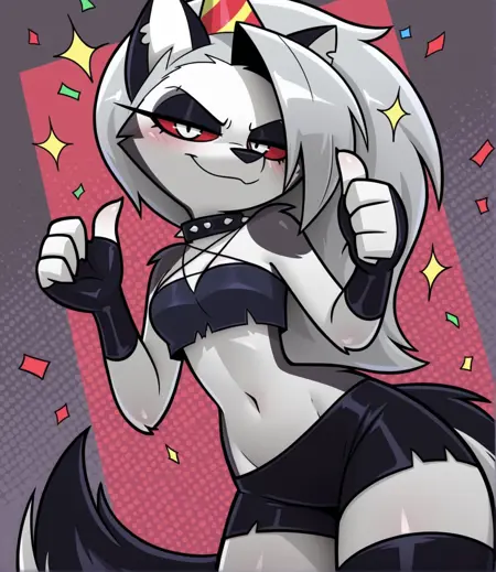 Loona (Helluva Boss) in the style of the artist Jizoku