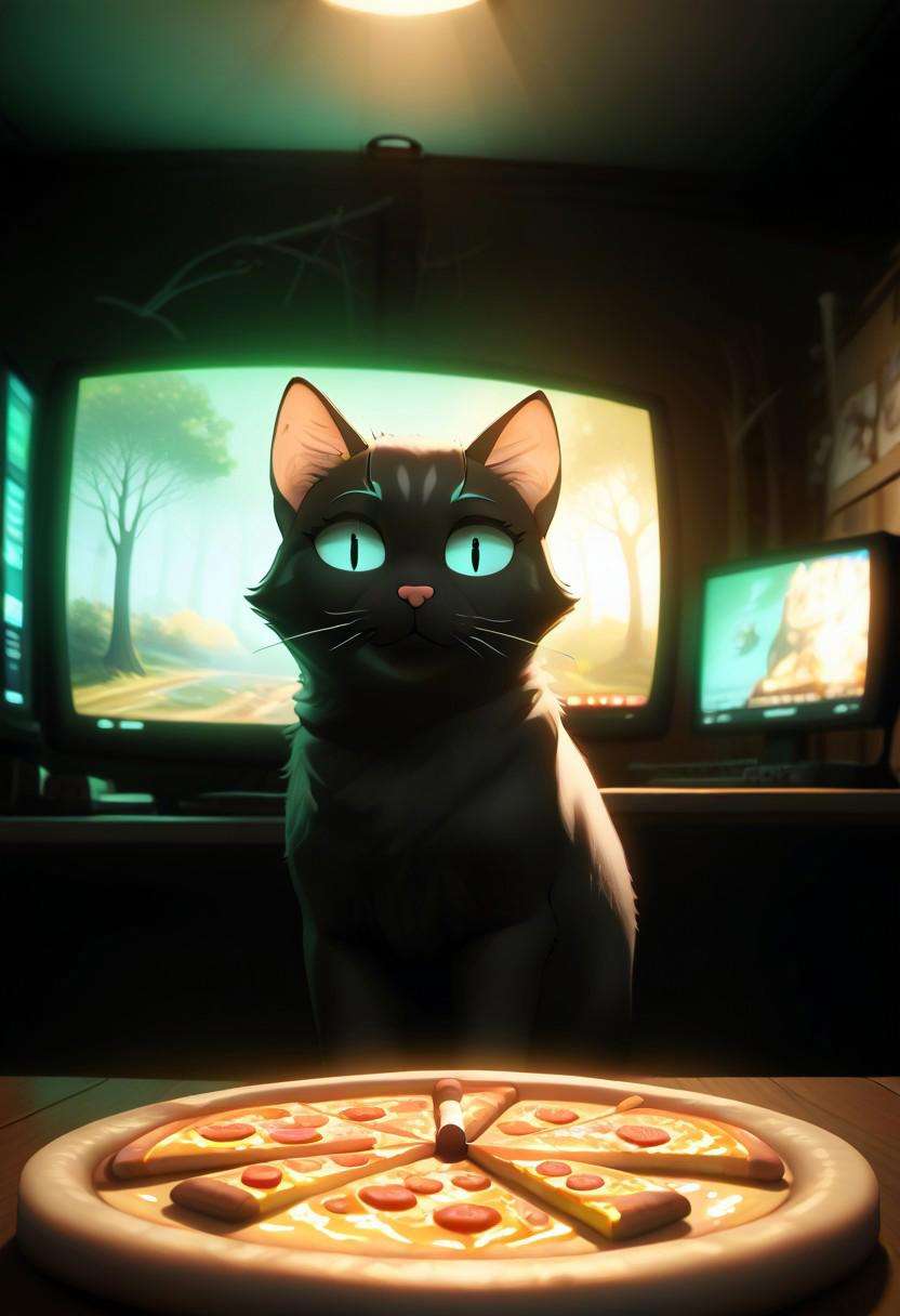 score_9, score_8_up, score_8, mntnnc_md_plz_stand_by, monitor with pizza, (Halloween), cute adorable and fluffy kitty sleeping ontop of a pizza what rests ontop of a pizza box, cat is wearing a tophat,  pizza, neko, cat, feline, cheese strings, juicy, perfectly baked pizza, juicy hawaian pizza, cozy atmosphere, creative light overlay, 4k, masterpiece, (masterpiece), best quality, (4K), (cinematic lighting), highly detailed, 8K, UHD, ultra detailed, immersive picture, vivid colors, volumetric light, cinematic light, RAW photo, Norway, delicate forest grove, wild nature, picturesque scenery, enchanting sunrays, beautiful sky, majestic landscape, pristine vegetation, desolate atmosphere, morning forest glade, creek, photorealistic, masterpiece, 64k, UHD, ultra detailed, vivid colors, high quality, sharp focus
hawaii atmosphere, mntnnc_md_plz_stand_by, fluffy wild kitty cat, NightScapes,