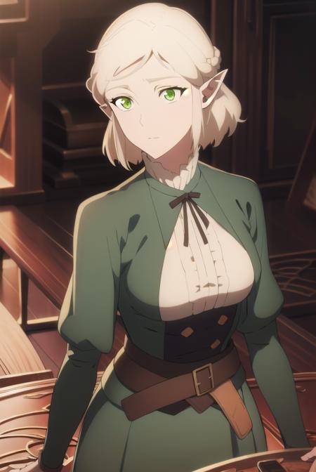 filomena, <lyco:filomena-lyco-nochekaiser:1>,
filomena, short hair, blonde hair, (green eyes:1.5), pointy ears,
BREAK skirt, long sleeves, dress, standing, belt, long skirt,
BREAK looking at viewer,
BREAK outdoors,
BREAK <lyco:GoodHands-beta2:1>, (masterpiece:1.2), best quality, high resolution, unity 8k wallpaper, (illustration:0.8), (beautiful detailed eyes:1.6), extremely detailed face, perfect lighting, extremely detailed CG, (perfect hands, perfect anatomy),