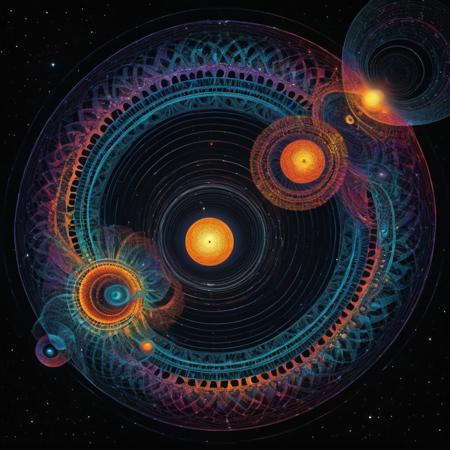 Fractangles, made out of fractangles, A visually stunning depiction of the solar system where each celestial body and element is composed of intricate fractangles, giving a mesmerizing and geometric appearance. The sun is a radiant core made of interconnected glowing fractangles, emitting bright light in a fractal pattern. Each planet, from Mercury to Neptune, is a unique composition of colorful, detailed fractangles, with Saturn featuring a distinctive ring made of smaller fractangular shapes. The asteroid belt is a collection of floating fractangles of various sizes and colors. The background is a deep, star-filled space with fractangular nebulae and constellations. The entire scene has a cohesive, harmonious blend of vivid colors, intricate details, and a sense of cosmic wonder, embodying the beauty and complexity of both the solar system and fractal art.