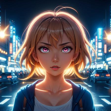 anime artwork <lora:FF-Style-Astigmatism-0.2.LORA:1.2> astigmatism Style, night lights, anime key visual, Aggressive lights, Sharp and in focus, stylized by Leanne Surfleet, F/1.8, Provia, astigmatism . anime style, key visual, vibrant, studio anime,  highly detailed