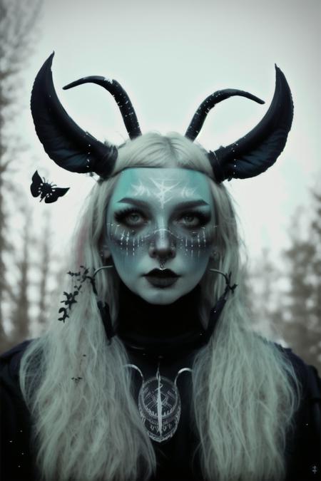 a woman with a butterfly mask on her face , witch_style