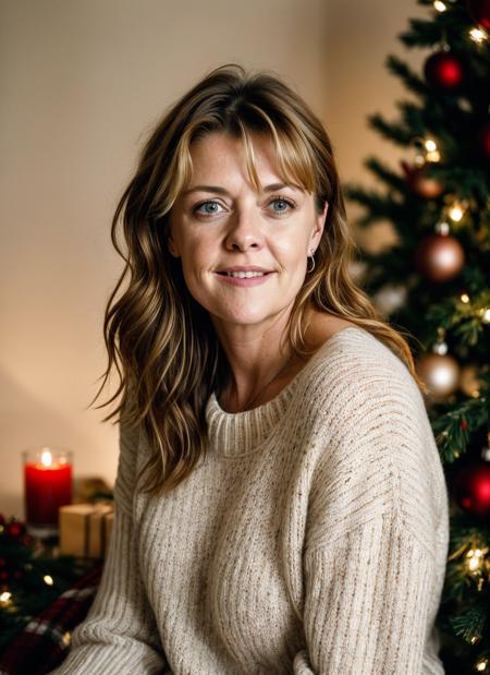 RAW photo of 20 years old amandatapping-ti, natural lighting, 8k uhd, dslr, high quality, film grain, Fujifilm XT3, <lora:add_detail:0.7>, by Peter Lindbergh, christmas theme, young, sweater