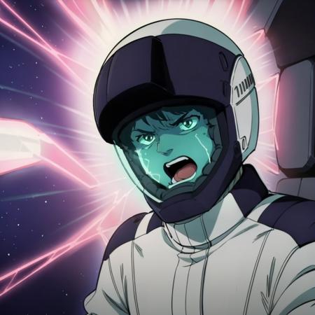 masterpiece,high quality,solo,
<lora:kamillebidan001:0.7>,angry,open mouth,
kamillebidan,1boy,
helmet,
pilot suit,
cockpit,
Aura effect,