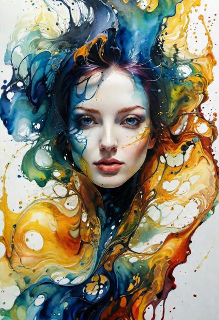 ((gorgeous woman)), readhead, by Wadim Kashin, looking at viewer, analog glitch, (Infographic Drawing but extremely beautiful:1.4), swirling ink, oil and watercolor painting, intricate details, masterpiece, best quality,
<lora:xl_more_art-full:1.0>,
<lora:looking_at_viewer:2>,