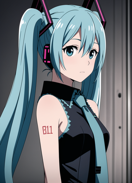 masterpiece, best quality, hatsune miku, upper body,