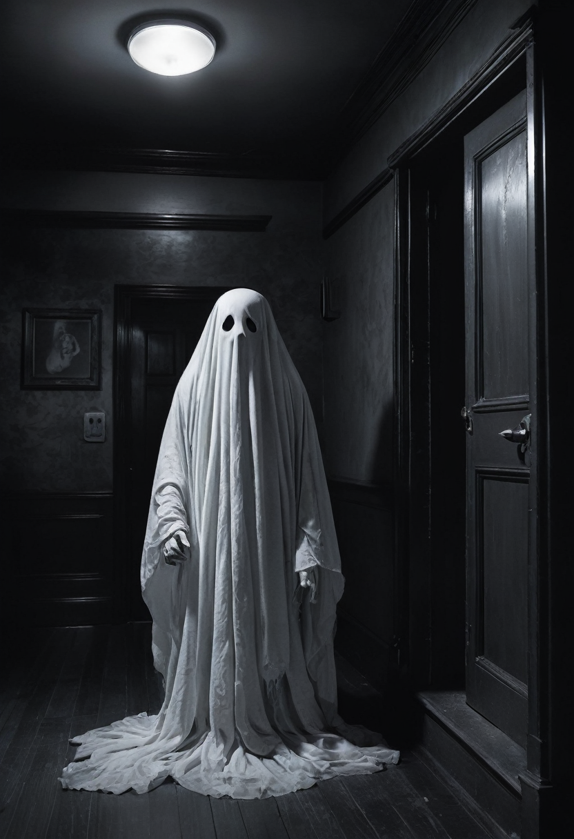 Ghostly apparitions haunt the midnight hour.