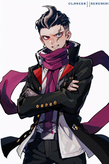 tanaka gundham heterochromia jacket black pants scarf bandages bandaged arm