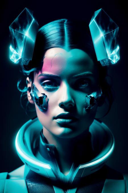 1girl ,  futuristic , crystal
dramatic lighting, fracture 
dim light 
by Alberto Seveso <lora:epiNoiseoffset_v2:1> <lora:add_detail:1>
