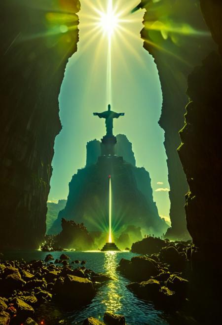 A hyper-realistic image of Ponta do Garajau, Madeira, Portugal. The scene features the rocky coastline with clear waters, showcasing the natural beauty of the Garajau Natural Reserve. In the background, the imposing statue of Cristo Rei stands at the top of a coastal ravine, facing the Atlantic Ocean. The image captures a sunny day with a slight haze, emphasizing the biodiversity and serenity of the area. Ultra-high detail, 8K resolution, and a cinematic perspective. Sunlight casts a warm glow on the rocks and the statue, highlighting the textures and colors of the natural environment
BREAK ()Hyoer Realistic:2.0)Polaroid picture an image of Ultra-realistic New York City under Wakandan rule: ((The towering skyscrapers now adorned with intricate African patterns and gleaming vibranium accents)). The streets are bustling with people in traditional Wakandan attire, while advanced technology seamlessly integrates into everyday life. The Statue of Liberty stands proudly, its torch replaced by a glowing heart-shaped herb symbol. ((In the distance, sleek Wakandan aircraft patrol the skies as citizens from both worlds coexist in harmony.))