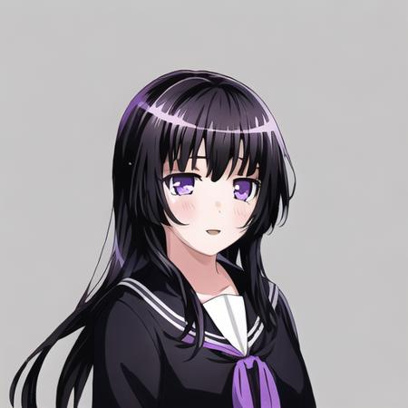 1girl, purple eyes, black_hair, masterpiece, best_quality, masterpiece, best quality,