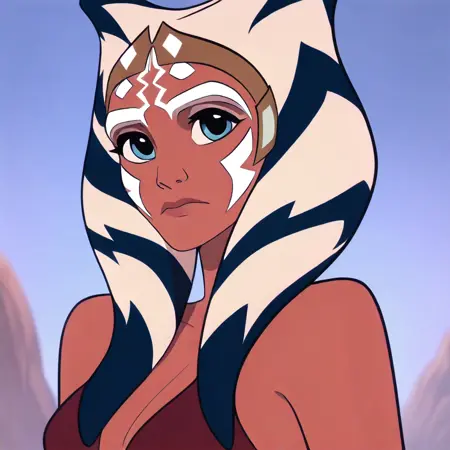 ahsoka tano from star wars. anime style