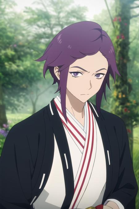 kishou_yamada_asaemon purple hair purple eyes