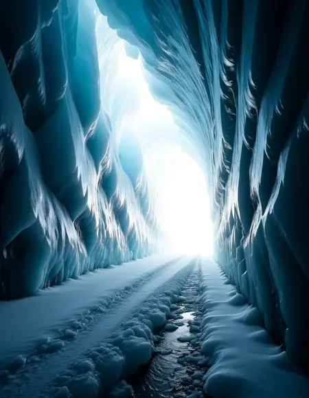 vast glacier tunnel