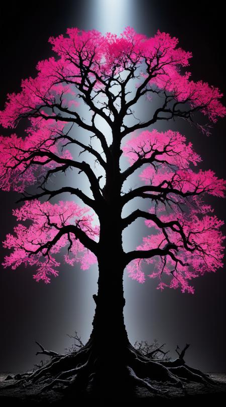 Timeworn oaks, performing on stage, Neon vibrance, earthquake with ground shaking, subdued gray scale, silhouette against backlight, head and shoulders shot, trompe-l'oeil optical illusions, chalky mineral powder, bright neon light streaks, radiant light source emphasis, vignette edge darkening.