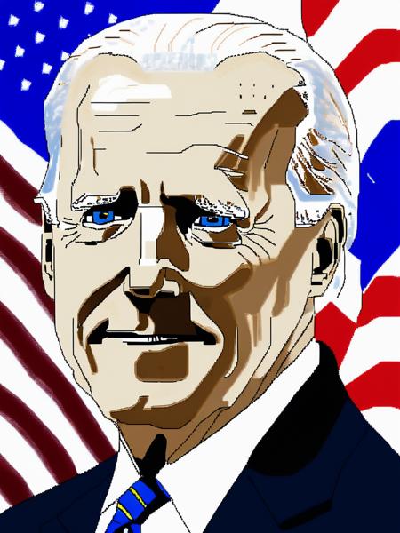 (Joe Biden american president), (bad MS paint drawing portrait)