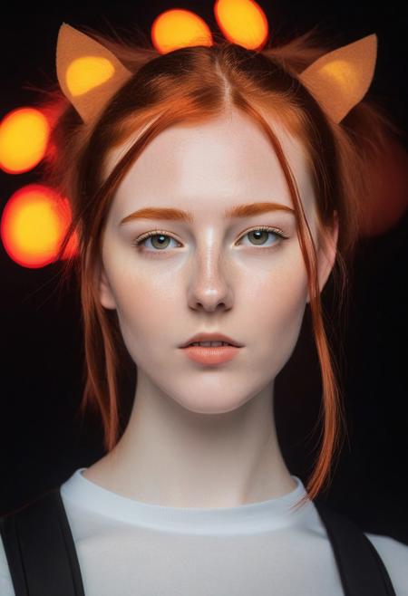 Redhead woman at a rave partying like there's no tomorrow