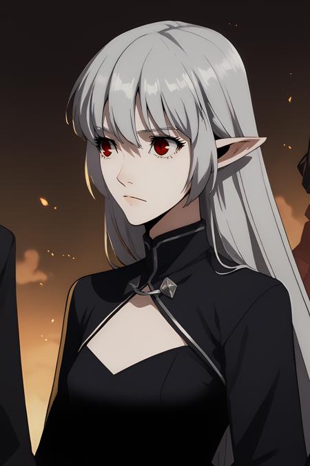 aalice,white hair,long hair,red eyes,